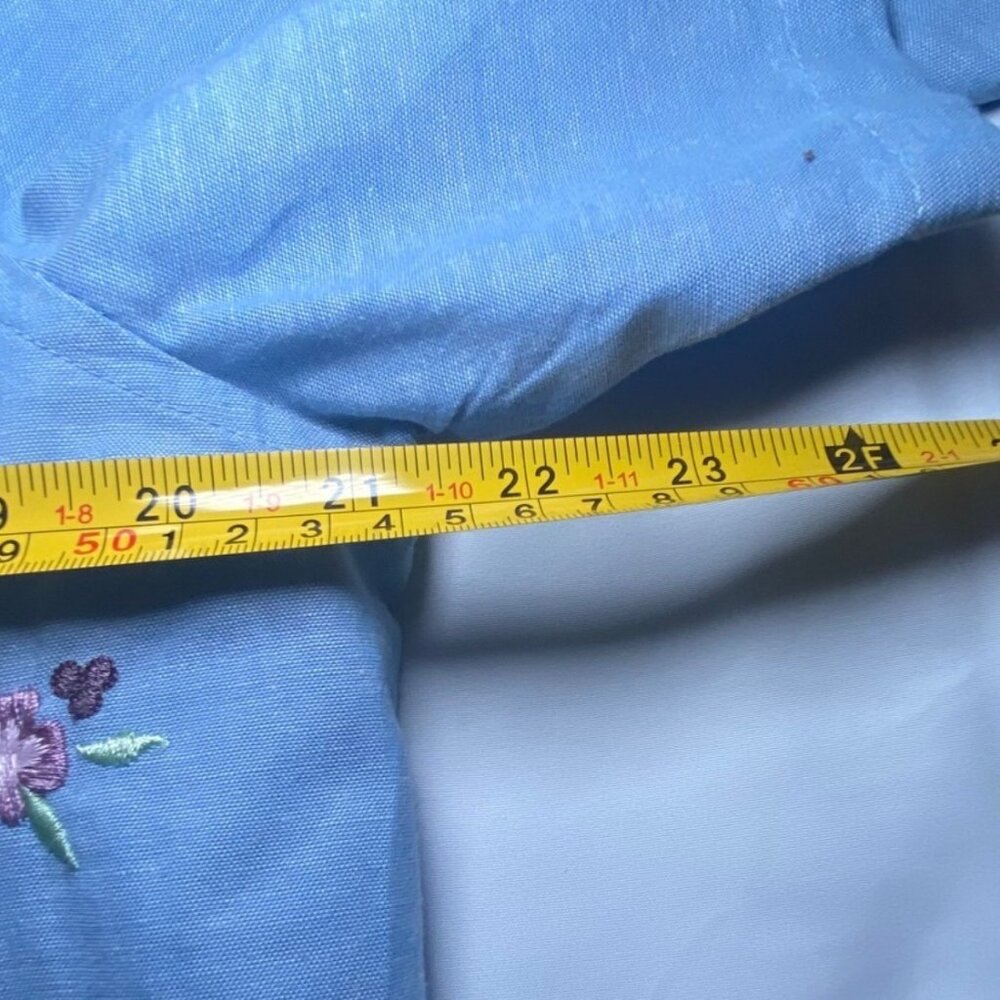 Vtg Embroidered Floral Button-Up Blouse Cottagecore Grandmacore GoldenGirls14/16 - Picture 10 of 13